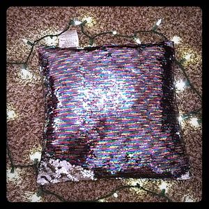 Rainbow sequin pillow